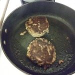 Frying burgers