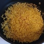 Toasting orzo