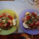 Tuscan-Spiced Shrimp and Orzo with Roasted Tomatoes and Crispy Breadcrumbs finished plates