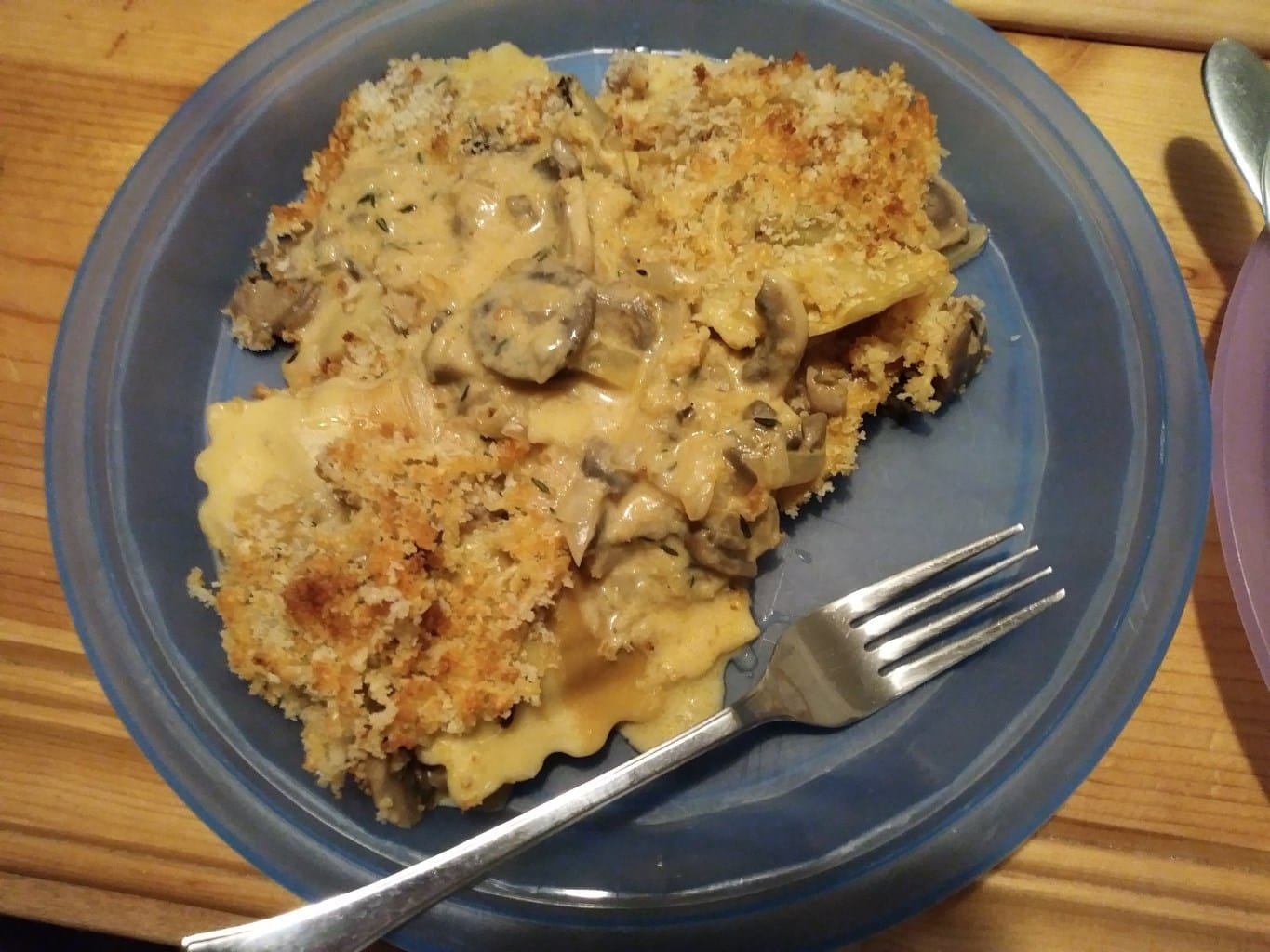 One-Pan Mushroom Ravioli Gratin with Crispy Parmesan Crust