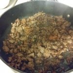 Ground beef, garlic, shallots, and carrots