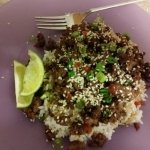 Sesame Sriracha Beef Stir Fry plate