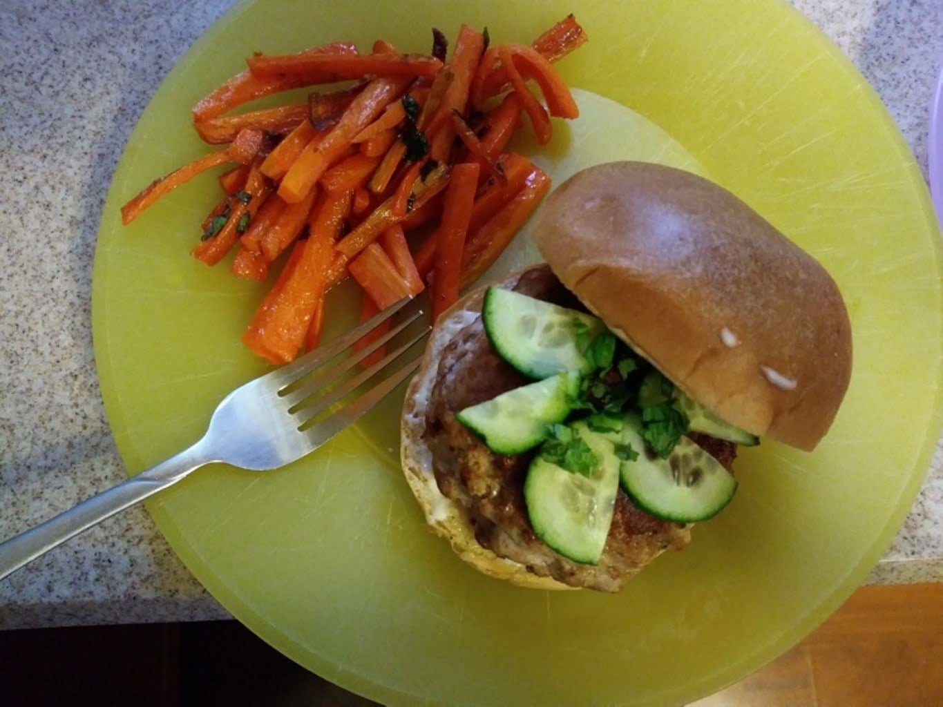 Banh Mi Burgers with Vietnamese style Lemongrass Pork and Sriracha Mayo