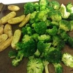 fingerling potatoes and broccoli