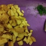 Diced potatoes and chopped dill