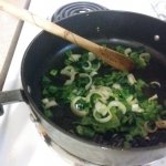 sauteed poblano and shallots