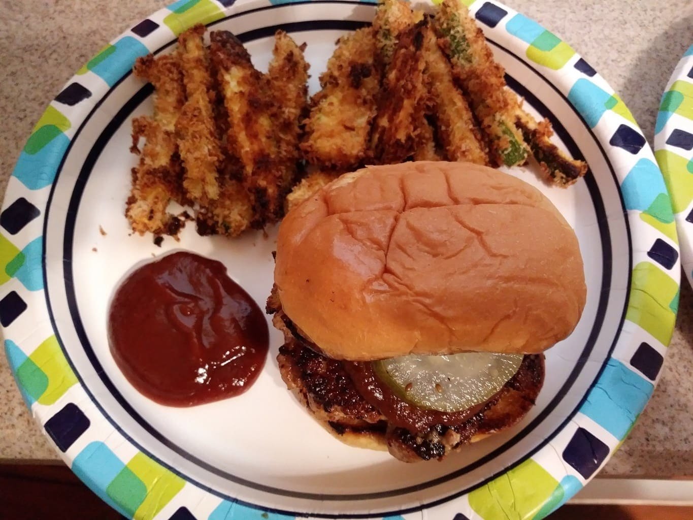 BBQ Pork Burgers with Zucchini Fries