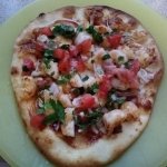 BBQ Shrimp Pizza finished plate