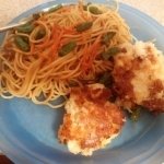 Chow Mein Cod Cakes finished plate