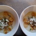 French Onion Shrimp and Grits meal