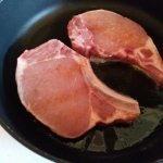 Chops in pan