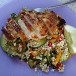 Seared Chicken Over Couscous finished plate