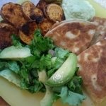 Roasted Sweet Potato Quesadillas finished plate