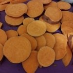 Sliced sweet potatoes