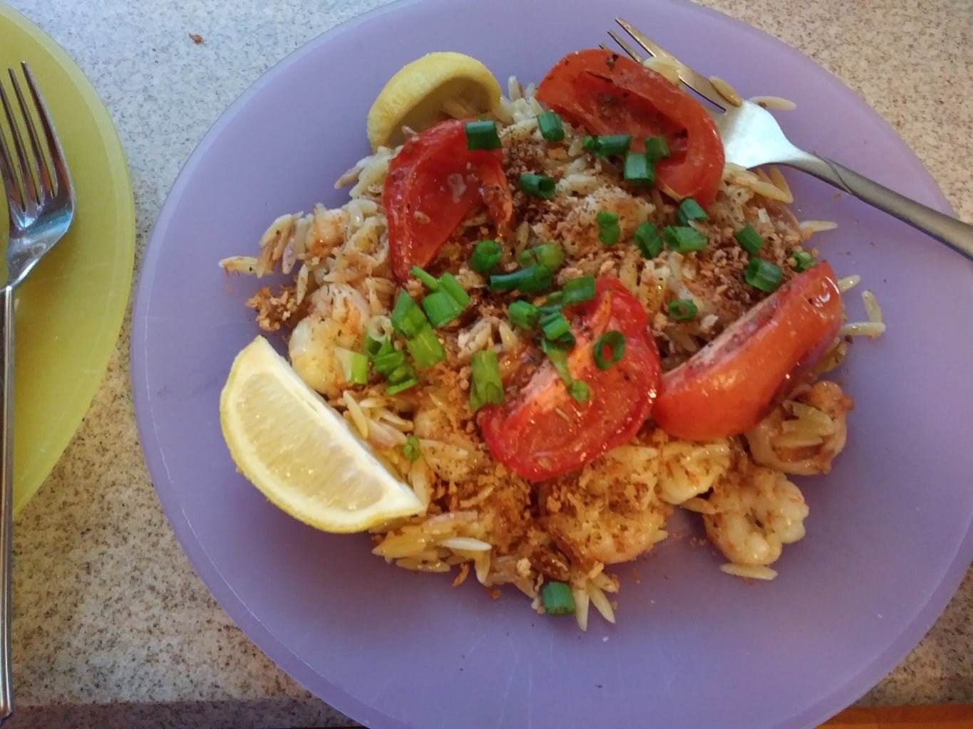 Tuscan-Spiced Shrimp and Orzo with Roasted Tomatoes and Crispy Breadcrumbs