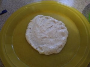 Labneh cheese on the plate