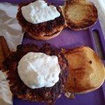 Assembling salmon burgers