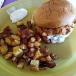 Salmon Burger finished plate