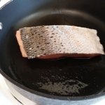 Salmon in pan