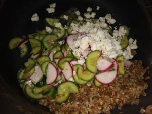 Farro and veggie salad