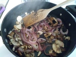 Sauteed onions and mushrooms