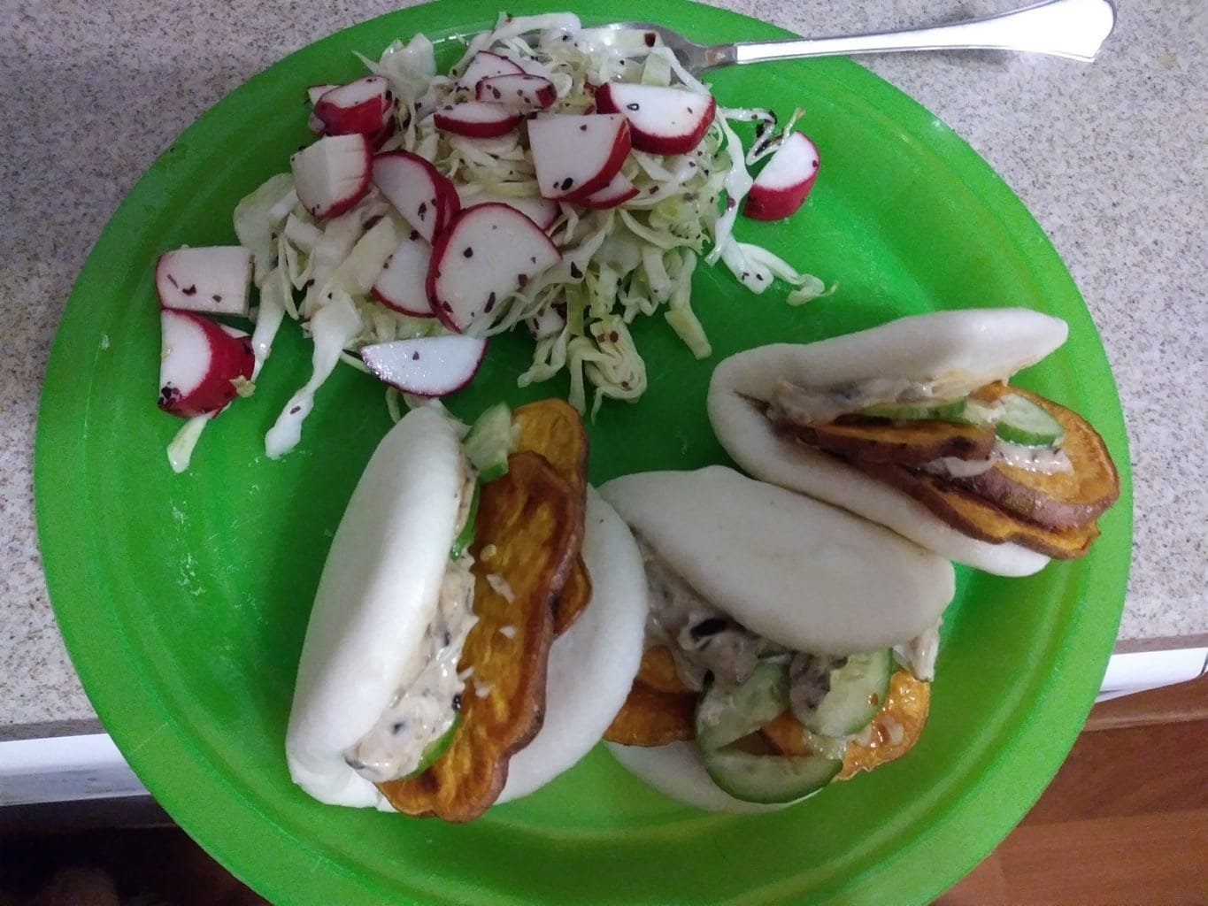 Sweet Potato and Spicy Cucumber Bao