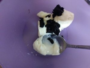 Adding black garlic to mayo