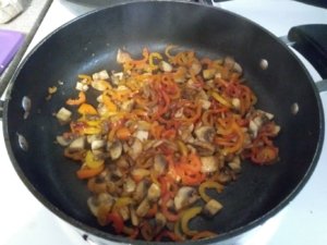 Mushrooms and peppers mix