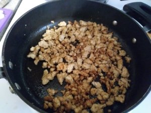 Cooked chicken mixture