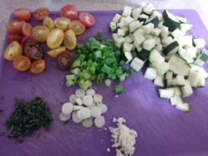 Chopped veggies