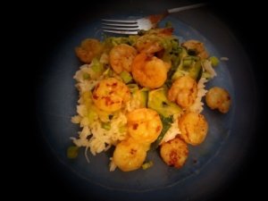 Shrimp and Basil Oil Zucchini Ribbons meal