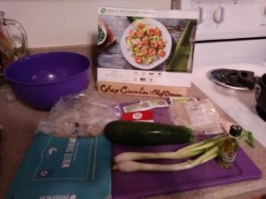 Shrimp and Basil Oil Zucchini Ribbons ingredients