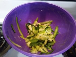 Zucchini Ribbons in Basil Oil