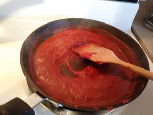 Tomato sauce coming together