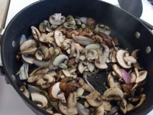 Saute the mushrooms and shallots