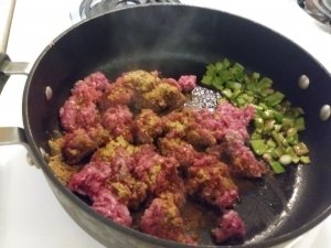 Add beef and seasonings to pan