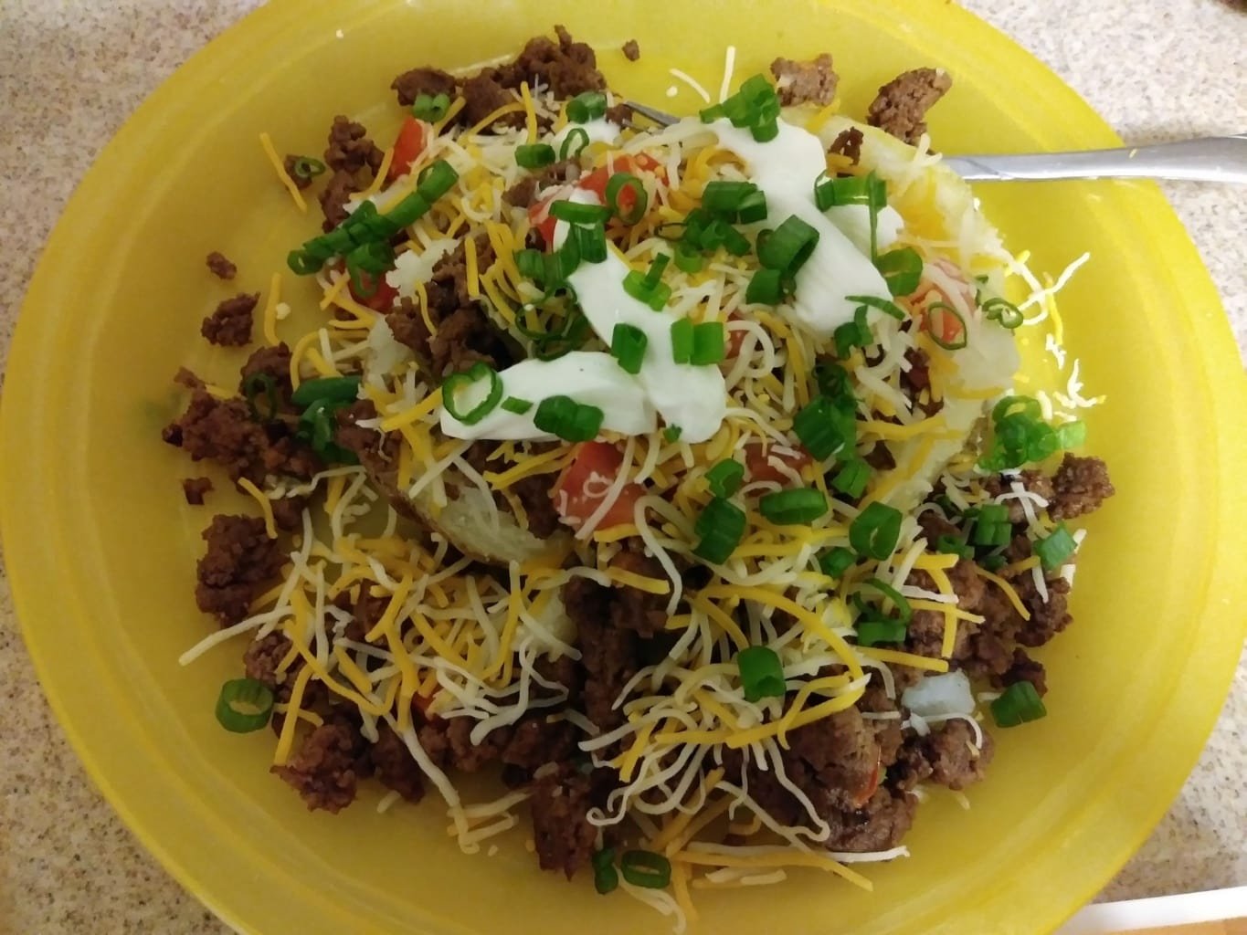 Beef Taco Loaded Potatoes