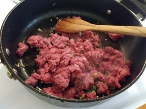 Beef in pan