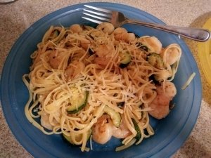 Shrimp Zucchini Linguini meal