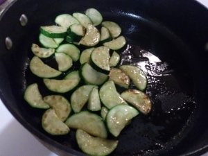 Zucchinis just browned