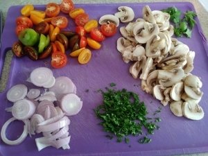 Chopped veggies