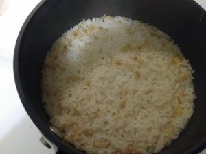 Ginger thai rice is cooked