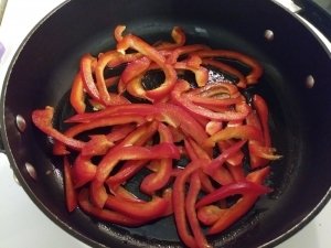 Soften those bell peppers