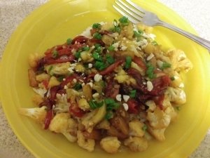 Sweet and Sour Cauliflower Stir Fry meal