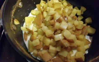 add milk to potatoes